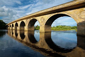 England, Northumberland, Hexham. Hexham Bridge over the River Tyne, the bridge was built in 1793 by Robert Mylne to a
