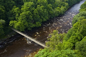 North Umberland Gallery: England, Northumberland, Lambley Viaduct. Lambley footbridge crossing the River South Tyne as it