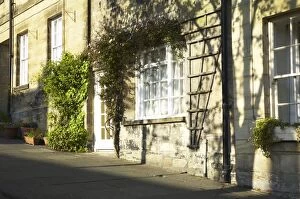 Spring Gallery: England, Northumberland, Warkworth. A row of terraced houses in Warkworth Village