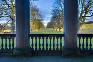 Northern County Gallery: England, Tyne and Wear, Gibside. Looking through the stone pillars of the Gibside Chapel towards