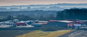 Northern County Gallery: England, Tyne & Wear, North Tyneside. Mist rises from the hills surrounding Newcastle