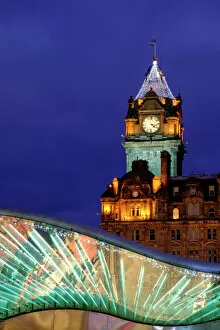 Edinburgh Gallery: Scotland, Edinburgh, Balmoral Hotel Clock Tower