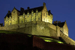 European Gallery: Scotland, Edinburgh, Edinburgh Castle. Edinburgh Castle illuminated at night
