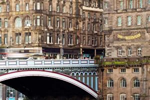 Architecture Collection: Scotland, Edinburgh, Edinburgh City. The Scotsman Building alongside the North Bridge