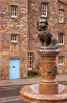 Scotland, Edinburgh, Greyfriars Bobby. Statue of Greyfriars Bobby, the famous loyal Skye Terrier who lay on the grave