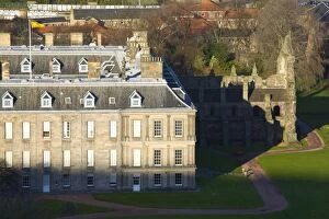 Scotland, Edinburgh, Holyroodhouse. The Palace of Holyroodhouse and Holyrood Abbey