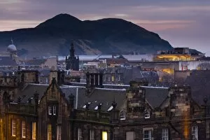 Images Dated 9th January 2009: Scotland, Edinburgh, Old Town. View overlooking the Old Town towards the extinct volacano known as