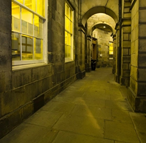 Scotland, Edinburgh, Parliament Square. Covered walkway at Parliament House Scotland, Edinburgh, Parliament Square. Covered walkway at Parliament House