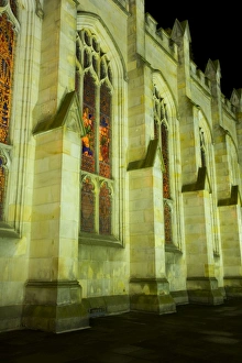 Images Dated 13th January 2009: Scotland, Edinburgh, Princes Street. The foundations for the Gothic style Church of St