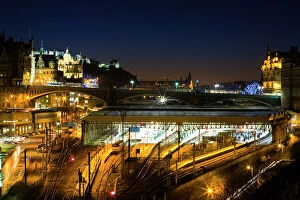 Editor's Picks: Scotland, Edinburgh, Waverley Station. Waverley station, the principal railway station in Edinburgh