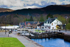 Scottish Highlands Gallery: Scotland, Scottish Highlands, Fort Augustus. A sequence of Canal Locks on the Caledonian Canal near