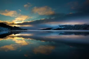 Cold Gallery: Scotland, Scottish Highlands, Loch Lochy. Cloud formations refelcted upon Loch Lochy