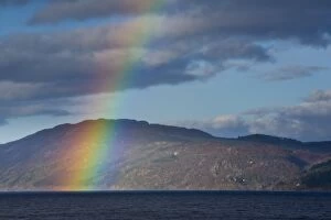 Images Dated 11th April 2009: Scotland, Scottish Highlands, Loch Ness. A rainbow over Loch Ness, Great Glen